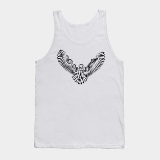 Black and White Tribal Flying Owl Tank Top